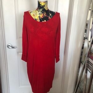 Light wool dress - Vibrant red